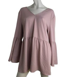 Halogen Pink V-Neck Blouse